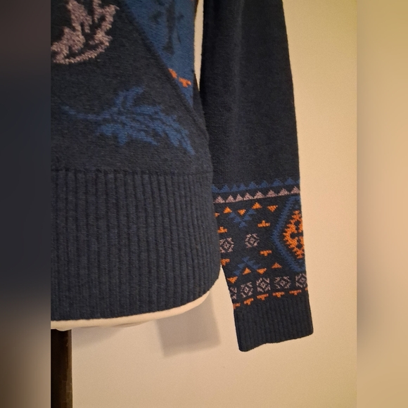Sundance Fair Isle Navy Blue Merino Wool Women's Sweater - Picture 5 of 11
